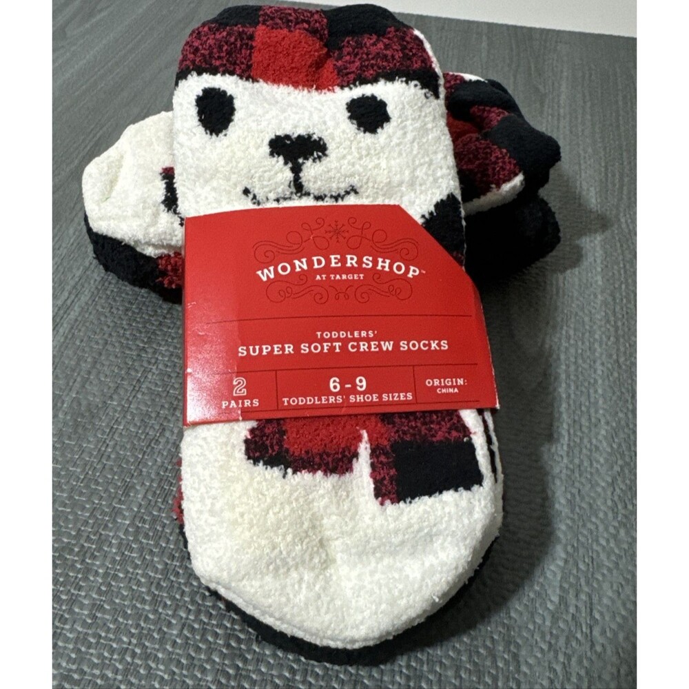 Wondershop Target Kids Toddler Socks 2 Pairs Soft Crew Size 6-9